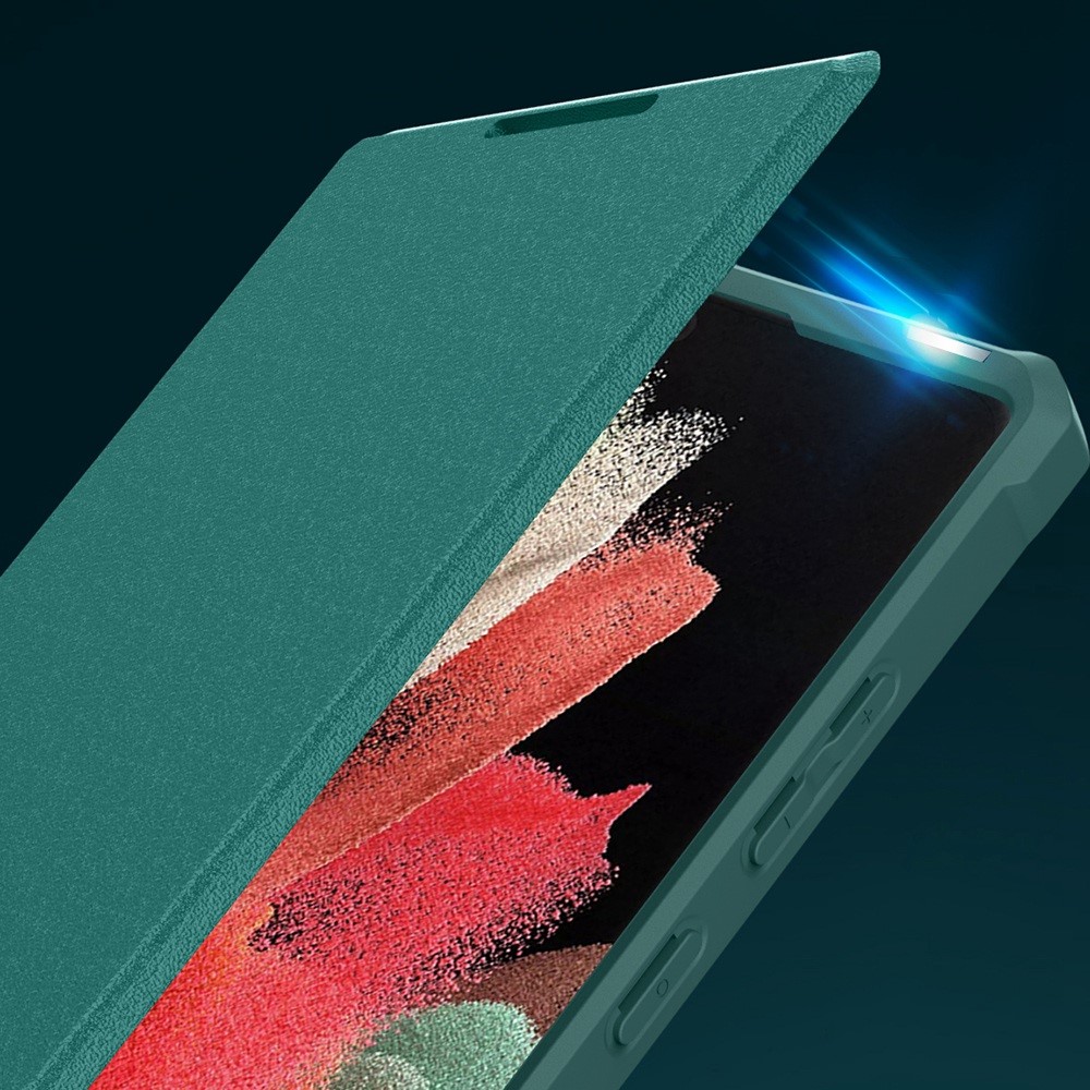For Samsung Galaxy S22 Ultra 5G Business Style Magnetic Auto-absorbed Cover PU Leather+TPU+PC Full-protection Phone Stand Case with Card Slot - Green-4