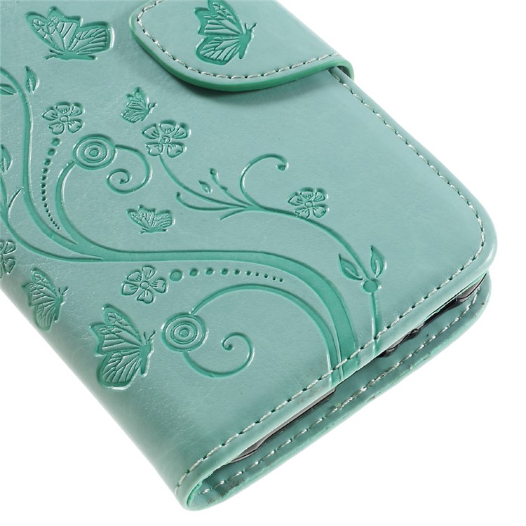 Imprint Butterfly Flowers Leather Card Holder Case for ...