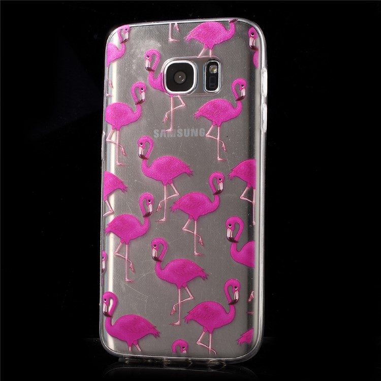Capa de pele ultrafina de pele de gel para Samsung Galaxy S7 G930 - Flamingo-3