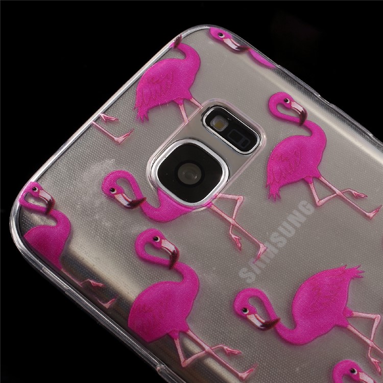 Capa de pele ultrafina de pele de gel para Samsung Galaxy S7 G930 - Flamingo-4