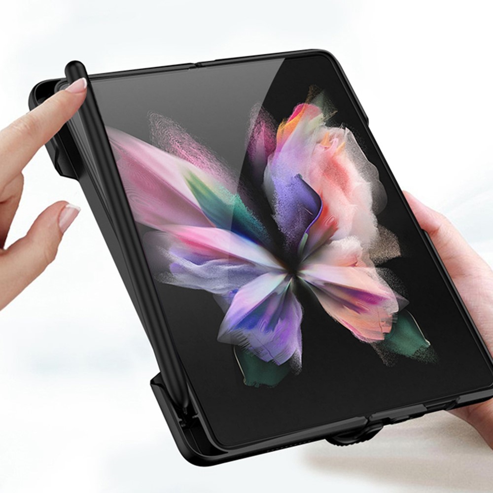 GKK For Samsung Galaxy Z Fold3 5G Magnetic Absorption Hinge Hard PC Folding Phone Case with Pen Slot - Midnight Green-7
