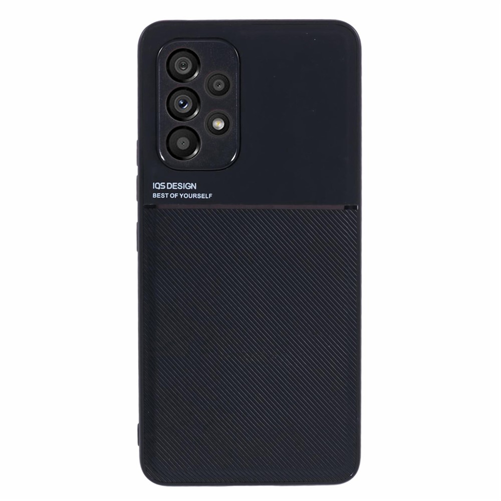 For Samsung Galaxy A53 5G Imprinted PU Leather + TPU Anti-drop Phone Case with Built-in Metal Sheet - Black-1