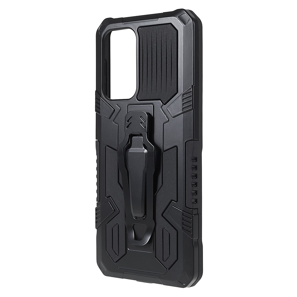 MechWarrior Proiect for Samsung Galaxy A53 5G Built-in Metal Sheet Hybrid Hard PC Soft TPU Anti-scratch Case with Back Clip Kickstand - Black-4