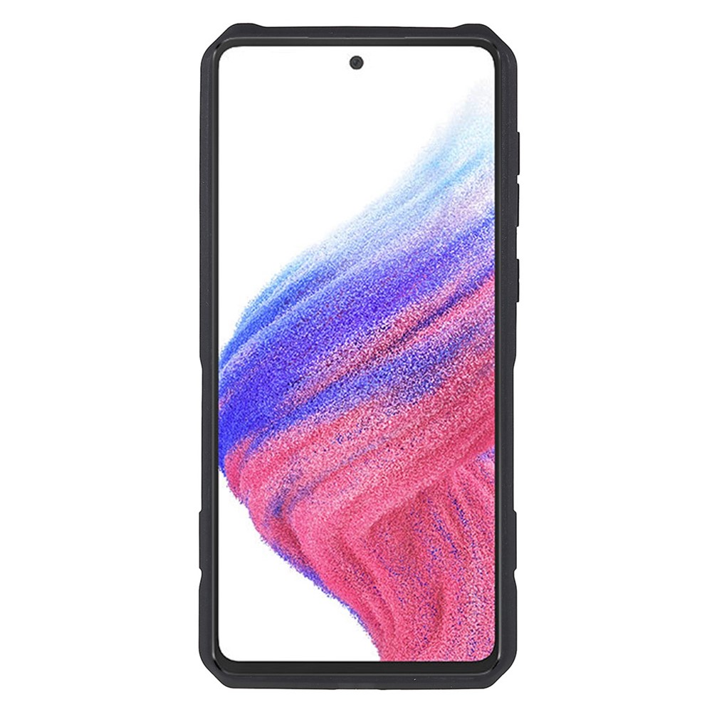 MechWarrior Proiect for Samsung Galaxy A53 5G Built-in Metal Sheet Hybrid Hard PC Soft TPU Anti-scratch Case with Back Clip Kickstand - Black-5