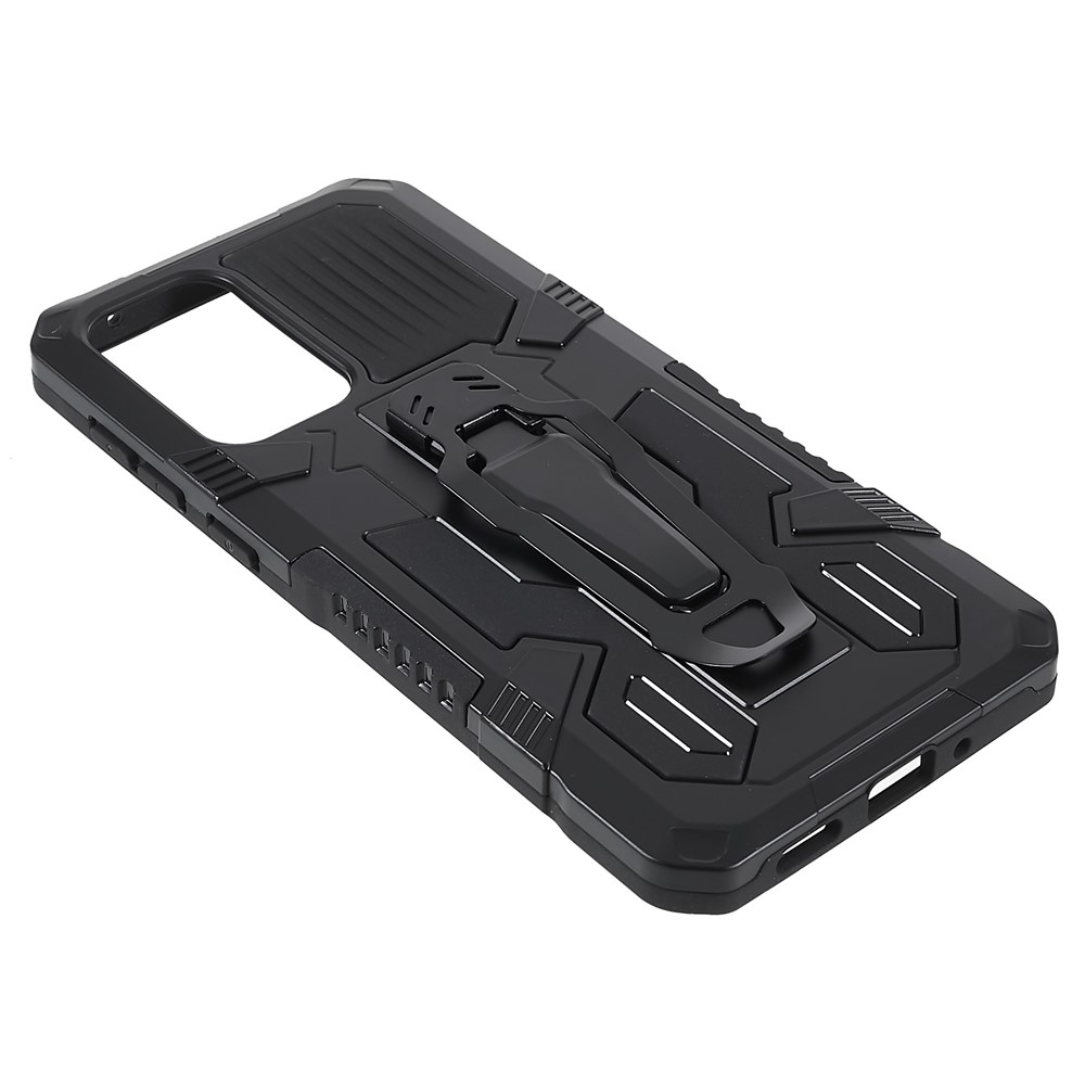 MechWarrior Proiect for Samsung Galaxy A53 5G Built-in Metal Sheet Hybrid Hard PC Soft TPU Anti-scratch Case with Back Clip Kickstand - Black-6