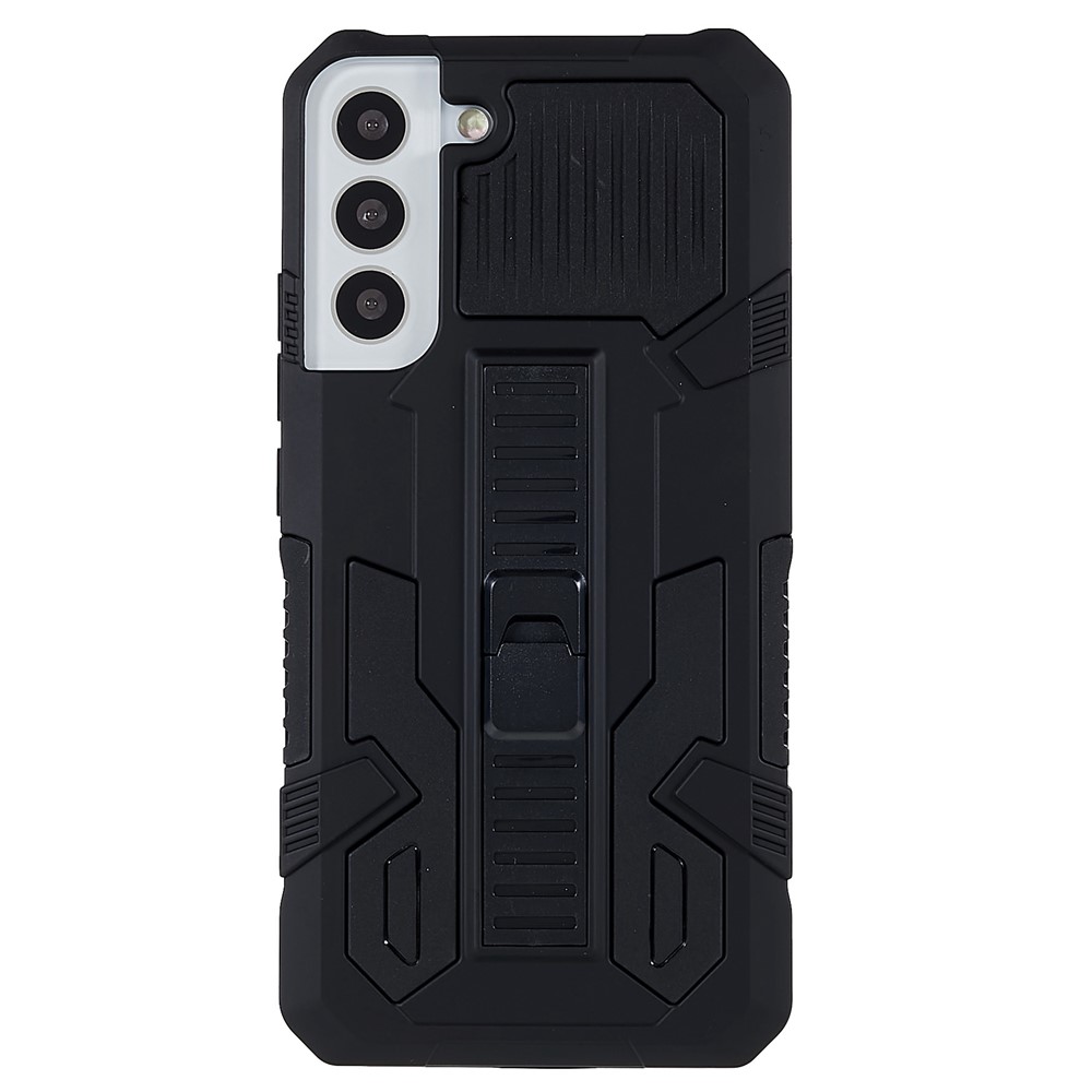 For Samsung Galaxy S22+ 5G Vanguard Well-protected Anti-fall Built-in Kickstand PC + TPU Cell Phone Cover Case - Black-2
