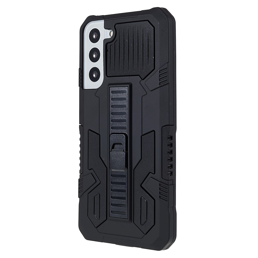 For Samsung Galaxy S22+ 5G Vanguard Well-protected Anti-fall Built-in Kickstand PC + TPU Cell Phone Cover Case - Black-3