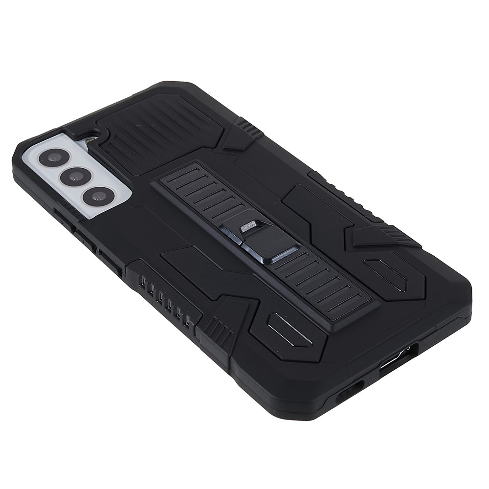 For Samsung Galaxy S22+ 5G Vanguard Well-protected Anti-fall Built-in Kickstand PC + TPU Cell Phone Cover Case - Black-5