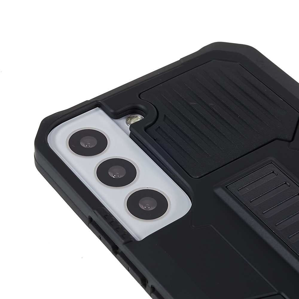 For Samsung Galaxy S22+ 5G Vanguard Well-protected Anti-fall Built-in Kickstand PC + TPU Cell Phone Cover Case - Black-7