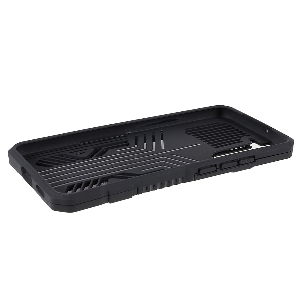 For Samsung Galaxy S22+ 5G Vanguard Well-protected Anti-fall Built-in Kickstand PC + TPU Cell Phone Cover Case - Black-9