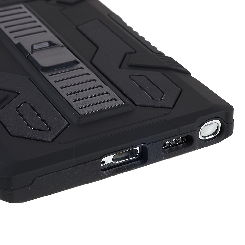 For Samsung Galaxy S22 Ultra 5G Vanguard Shockproof Drop-proof Built-in Kickstand PC + TPU Mobile Phone Cover Case - Black-6