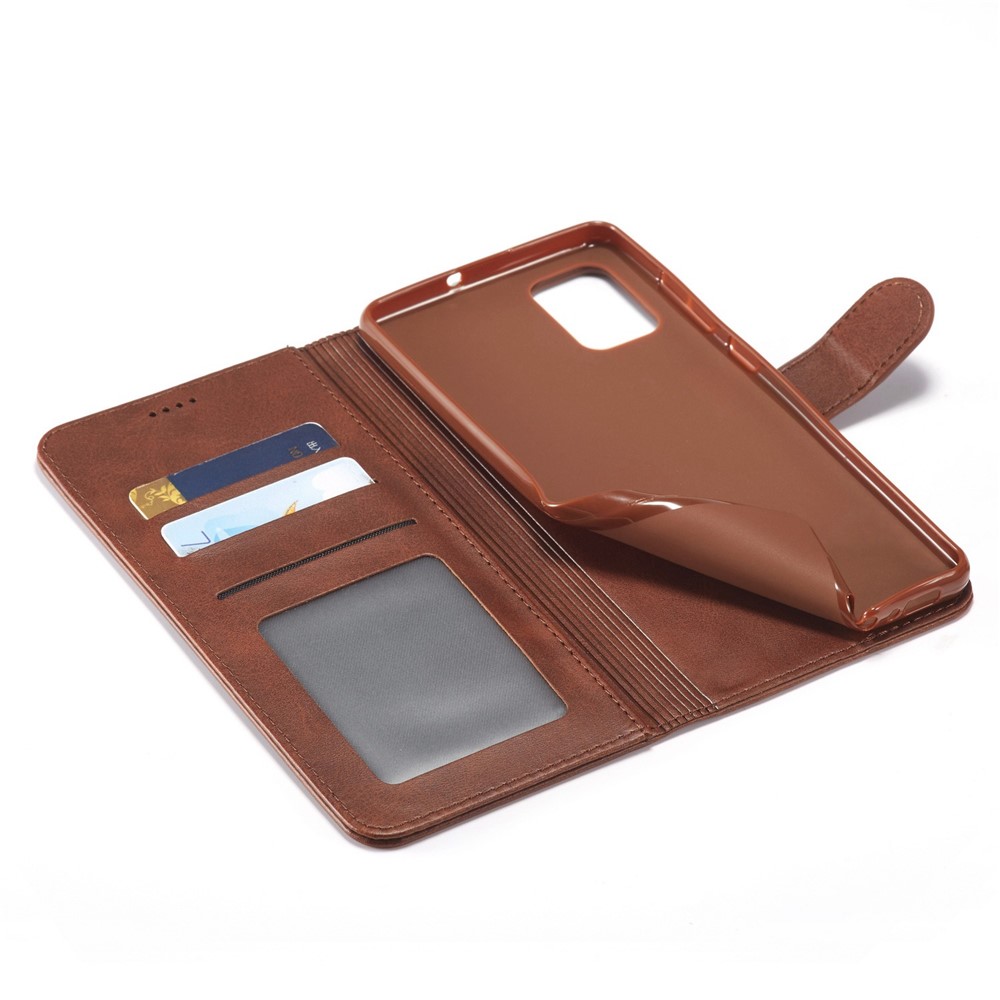 LC.IMEEKE For Samsung Galaxy M23 5G/F23 5G Textured PU Leather Magnetic Clasp Phone Case with Wallet Stand - Brown-5