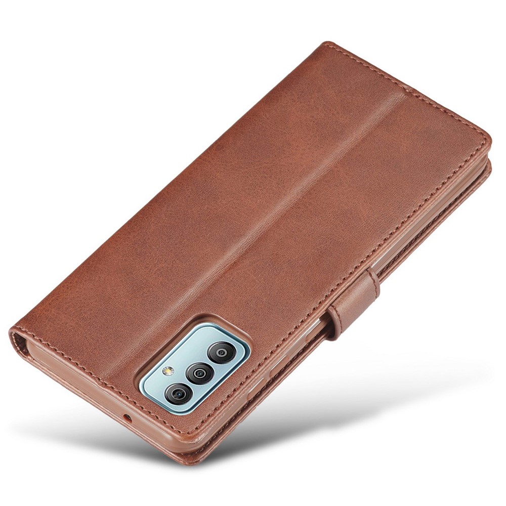 LC.IMEEKE For Samsung Galaxy M23 5G/F23 5G Textured PU Leather Magnetic Clasp Phone Case with Wallet Stand - Brown-7