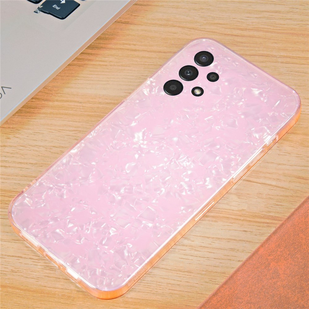 IPAKY for Samsung Galaxy A13 4G IMD Phone Case TPU Soft Edge + Acrylic Hard Bottom Protective Cover - White-4