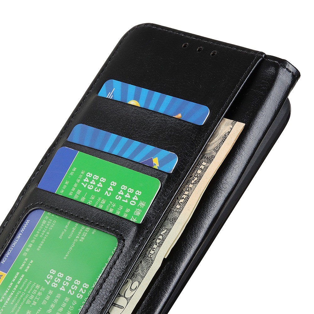 For Samsung Galaxy M53 5G Magnetic Flip Leather Case Crazy Horse Texture Horizontal Viewing Stand Wallet Phone Cover - Black-4
