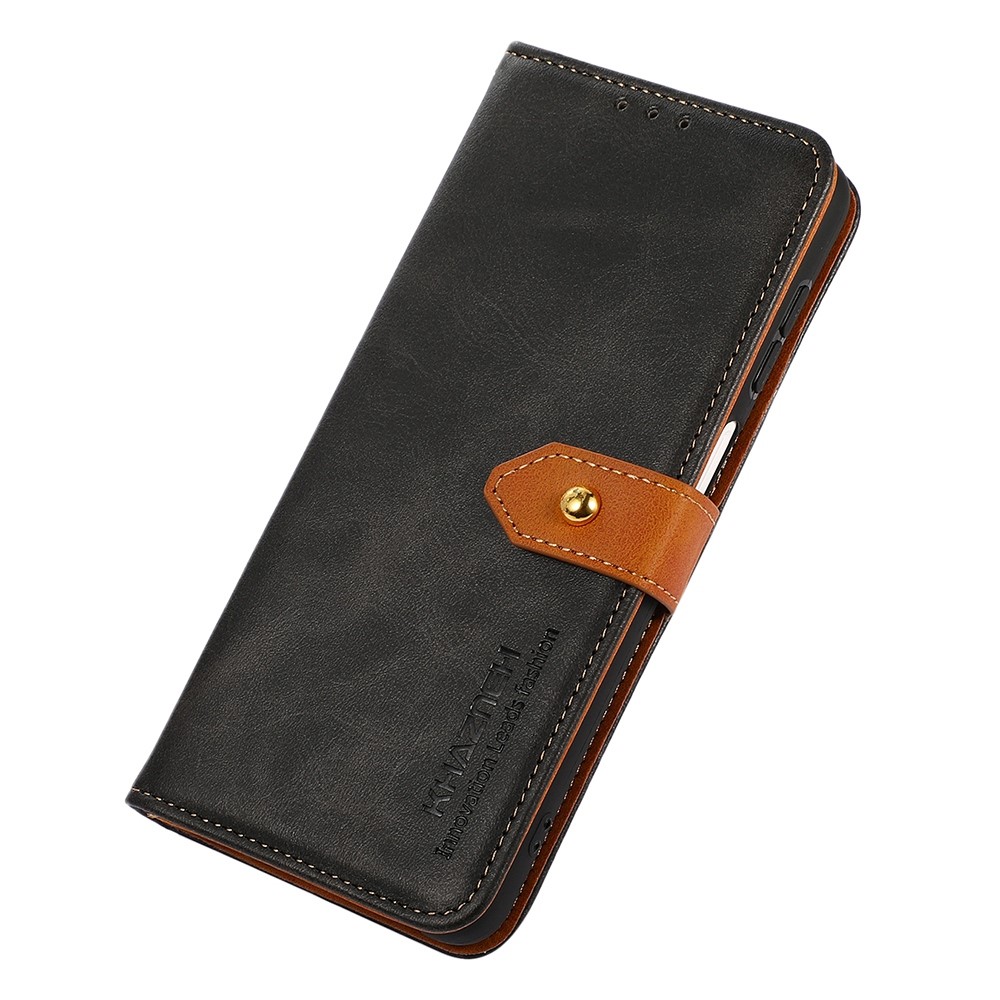 KHAZNEH for Samsung Galaxy M53 5G Dual Color Leather Flip Wallet Phone Case Secure Magnetic Closure Plus Stand Function Folio Cover - Black-4