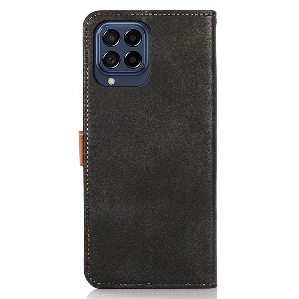 KHAZNEH for Samsung Galaxy M53 5G Dual Color Leather Flip Wallet Phone Case Secure Magnetic Closure Plus Stand Function Folio Cover - Black-8