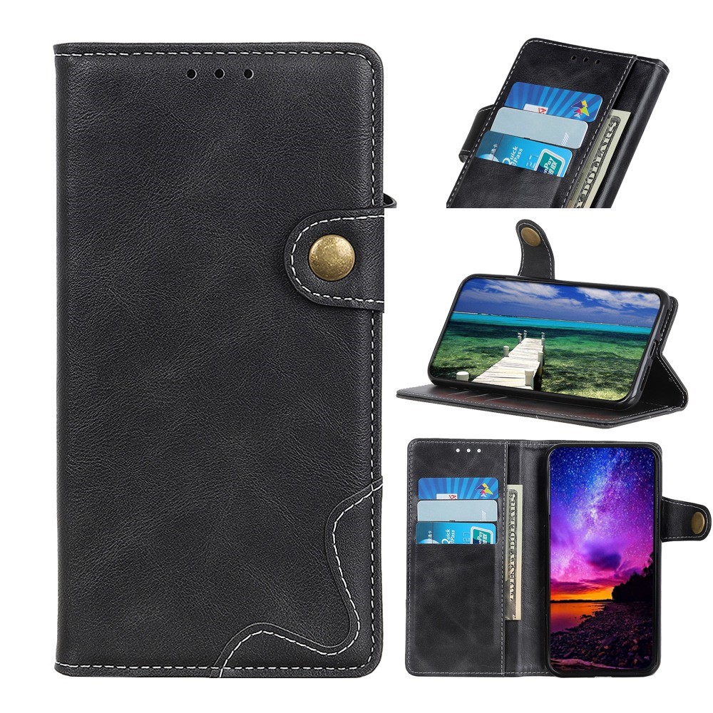 For Samsung Galaxy M53 5G PU Leather S-shaped Texture Stylish Phone Case Wallet Design Soft TPU Shockproof Protective Stand Flip Cover - Black-9
