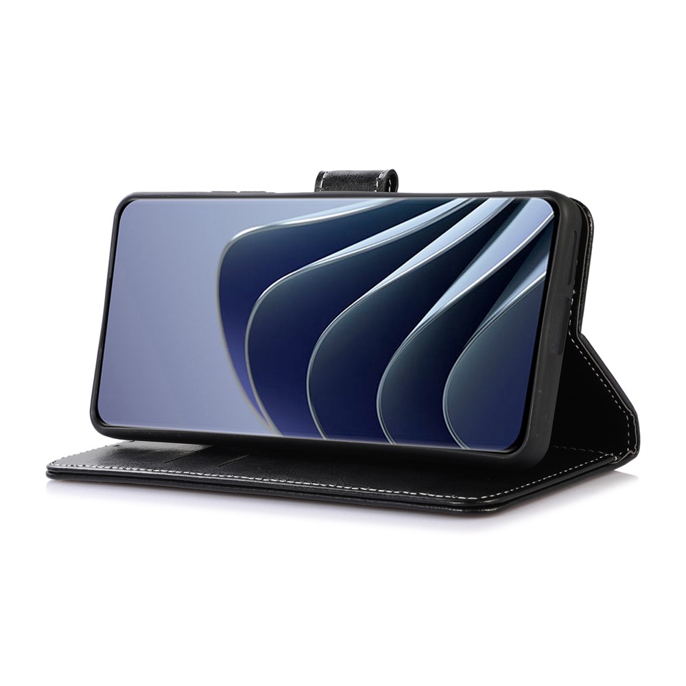 For Samsung Galaxy M53 5G Leather Crazy Horse Texture Wallet Case Hands-Free Stand Magnetic Protect Folio Cover - Black-3