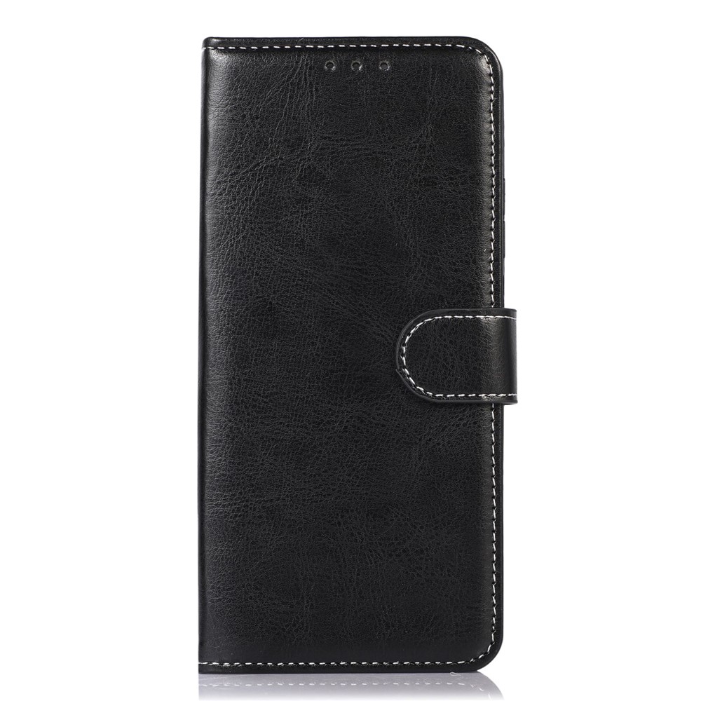 For Samsung Galaxy M53 5G Leather Crazy Horse Texture Wallet Case Hands-Free Stand Magnetic Protect Folio Cover - Black-6