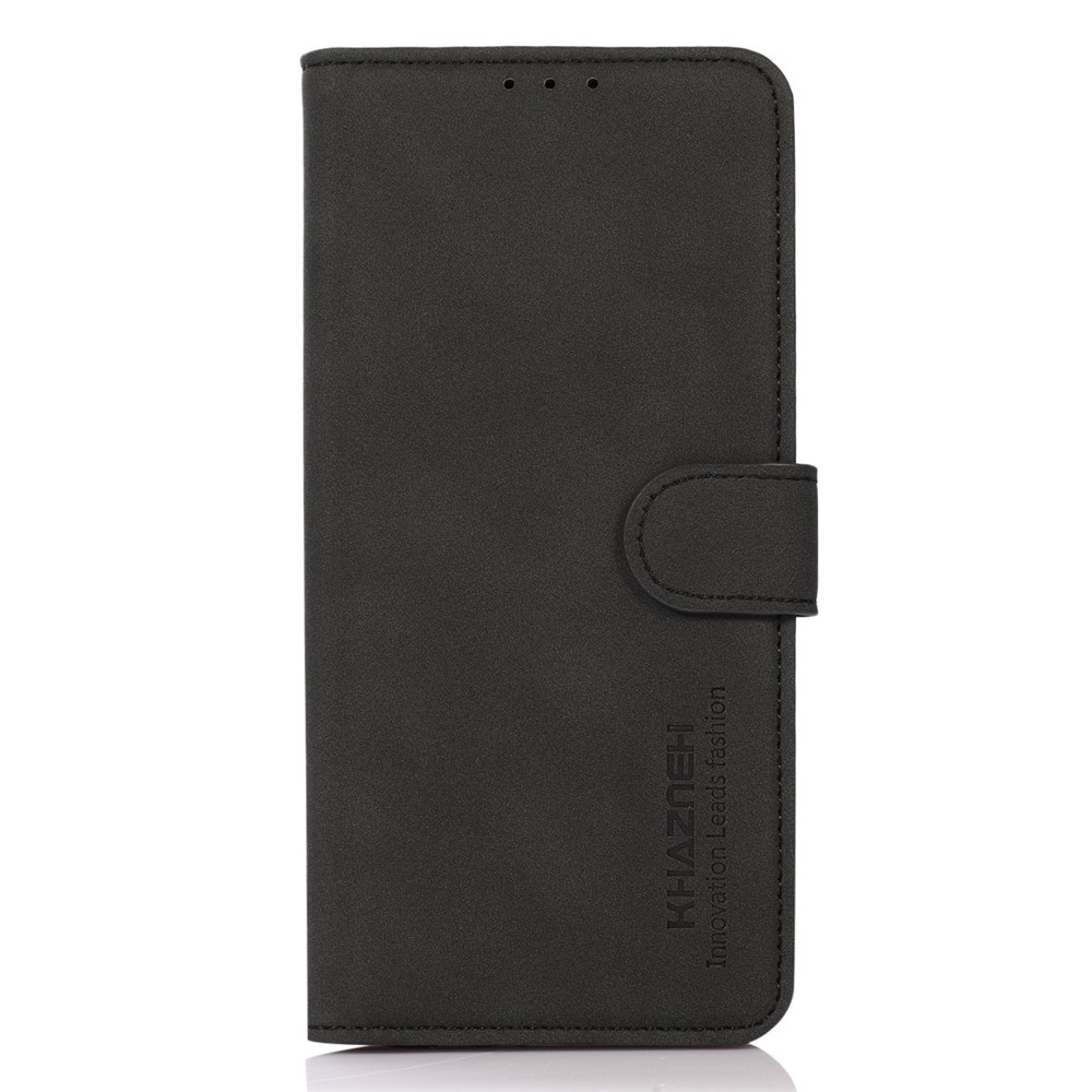 KHAZNEH For Samsung Galaxy M53 5G Flip Magnetic Wallet-Style Phone Case Textured PU Leather Stand Folio Cover - Black-6
