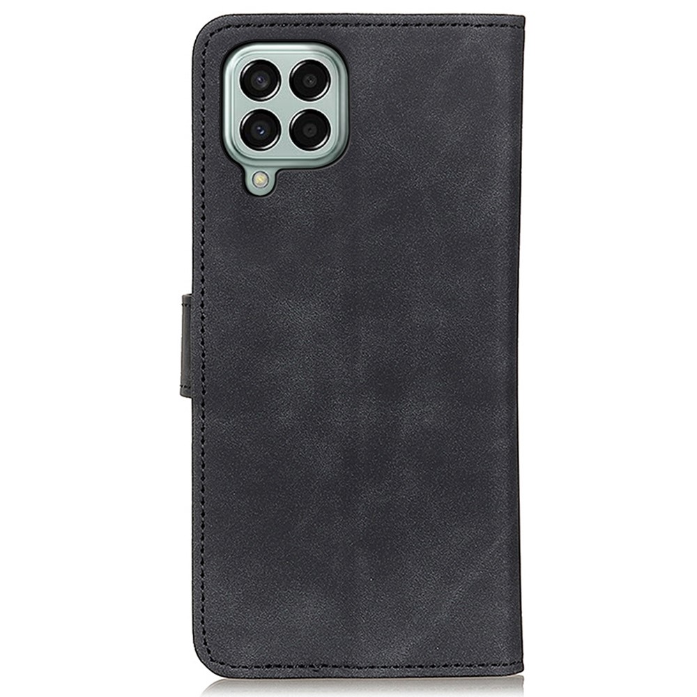 KHAZNEH for Samsung Galaxy M33 5G Vintage PU Leather Wallet Case Viewing Stand Magnetic Closure Shockproof Flip Folio Cover - Black-8