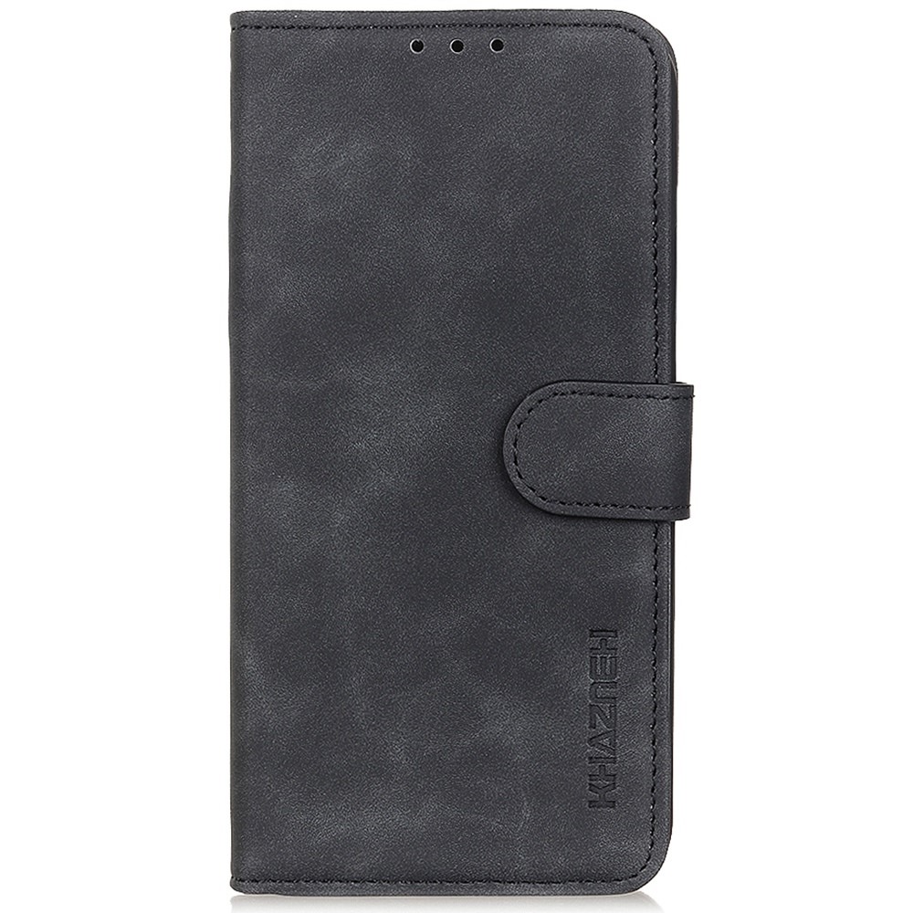 KHAZNEH for Samsung Galaxy M33 5G Vintage PU Leather Wallet Case Viewing Stand Magnetic Closure Shockproof Flip Folio Cover - Black-9