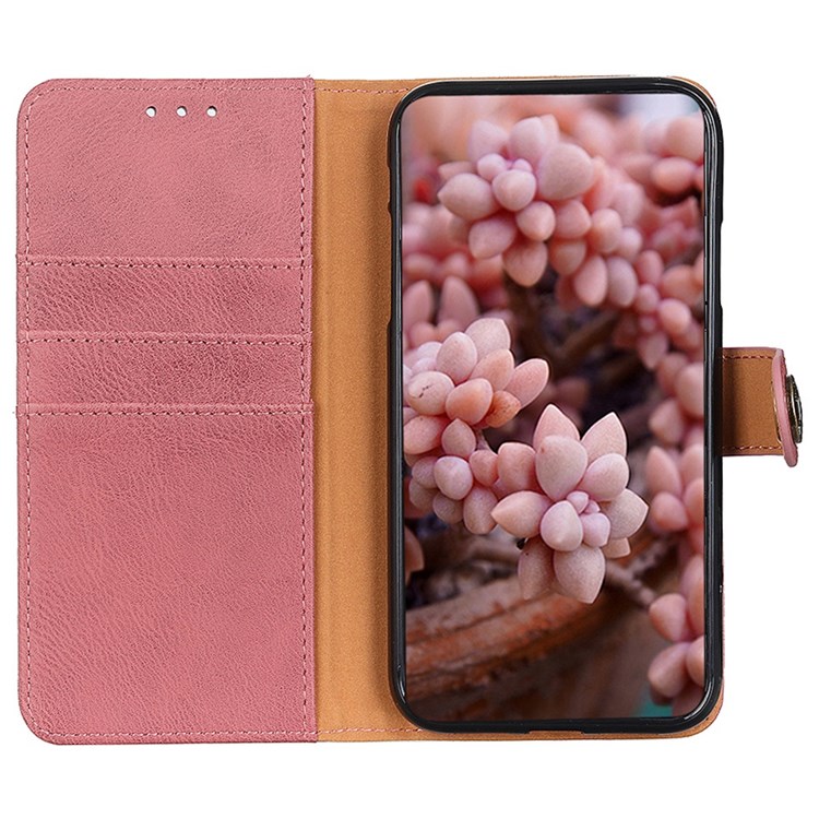 KHAZNEH Wallet Case for Samsung Galaxy M33 5G, Stand Feature Inner TPU Textured Leather Magnetic Protect Flip Cover - Pink-3