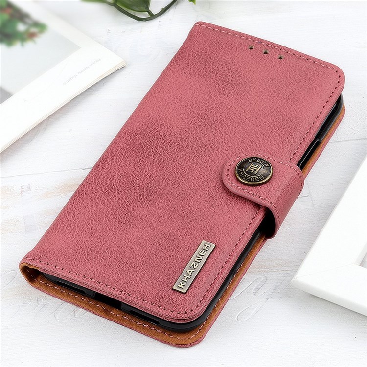 KHAZNEH Wallet Case for Samsung Galaxy M33 5G, Stand Feature Inner TPU Textured Leather Magnetic Protect Flip Cover - Pink-4