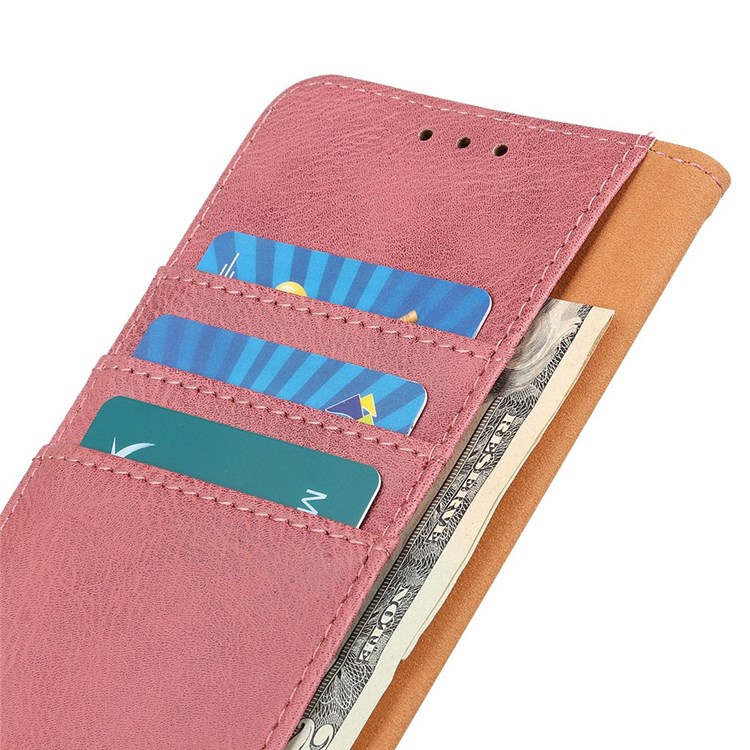 KHAZNEH Wallet Case for Samsung Galaxy M33 5G, Stand Feature Inner TPU Textured Leather Magnetic Protect Flip Cover - Pink-5