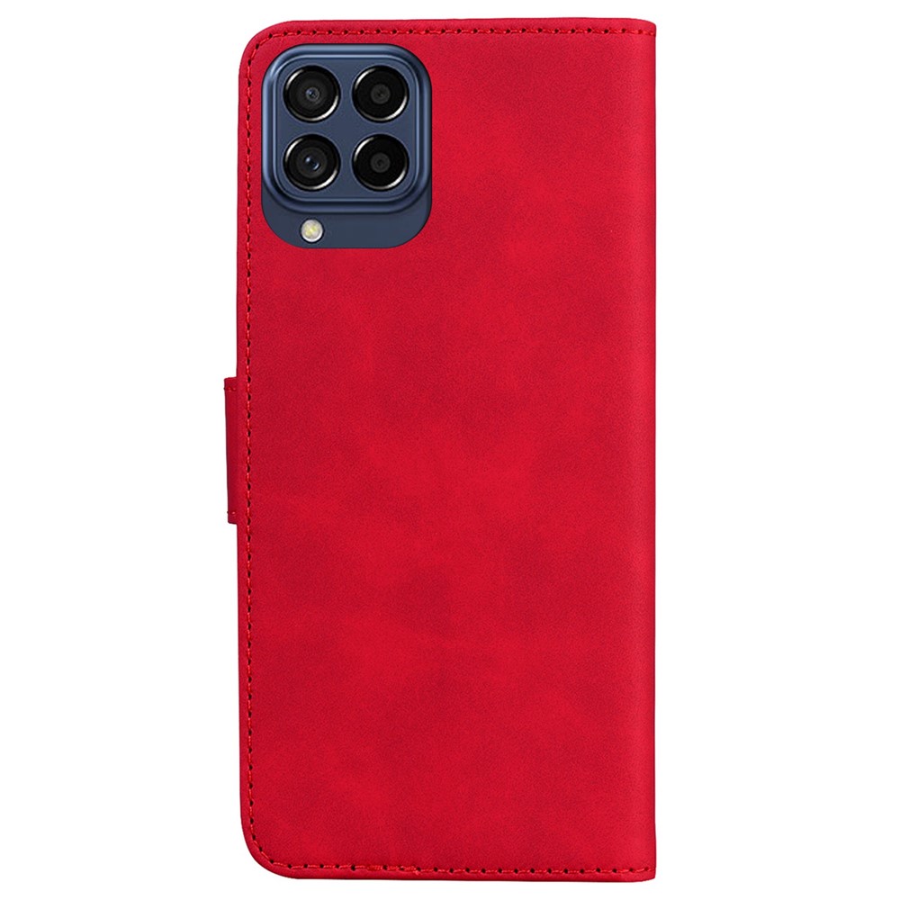 For Samsung Galaxy M33 5G Magnetic Clasp PU Leather Wallet Cover Anti-drop Protection Phone Case with Stand - Red-7