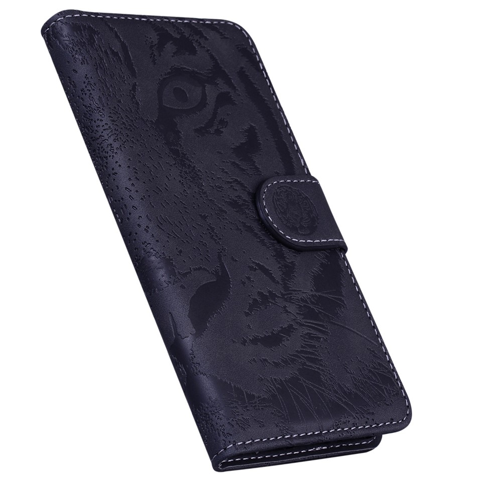 For Samsung Galaxy M53 5G Tiger Pattern Imprinted Folio Flip Leather Case Viewing Stand Wallet Phone Cover - Black-5