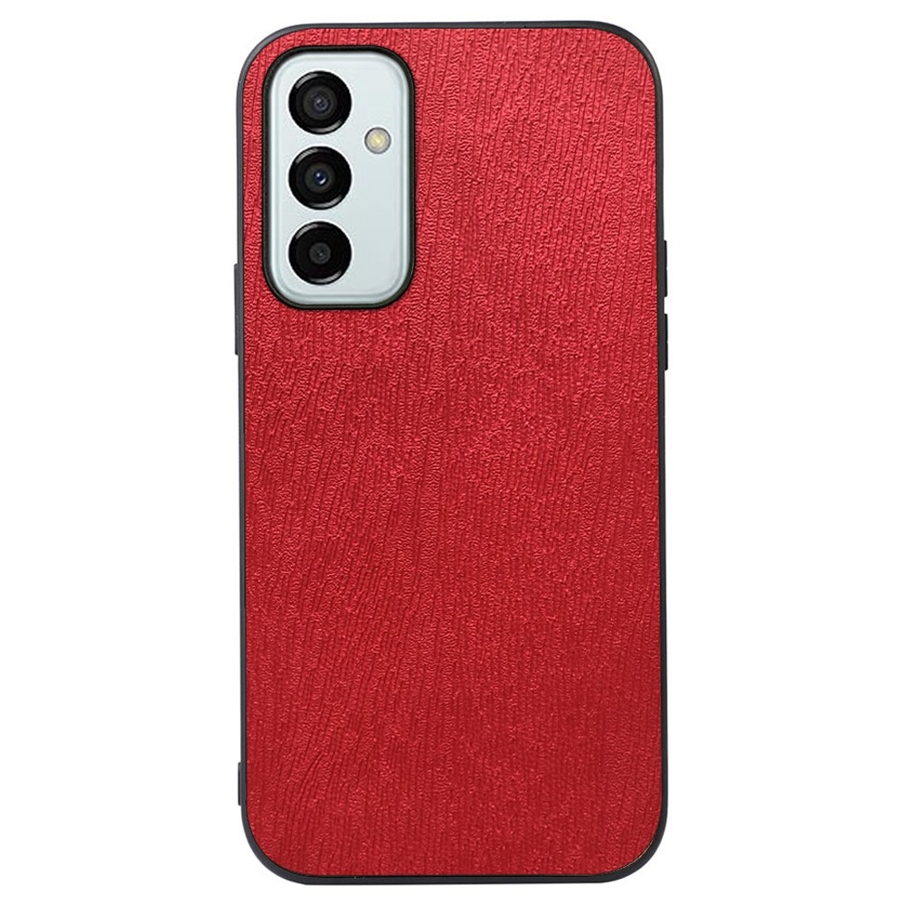 For Samsung Galaxy M23 5G/F23 5G Wood Grain Phone Case Shockproof Scratch-resistant PU Leather Coated PC + TPU Cover - Red-1
