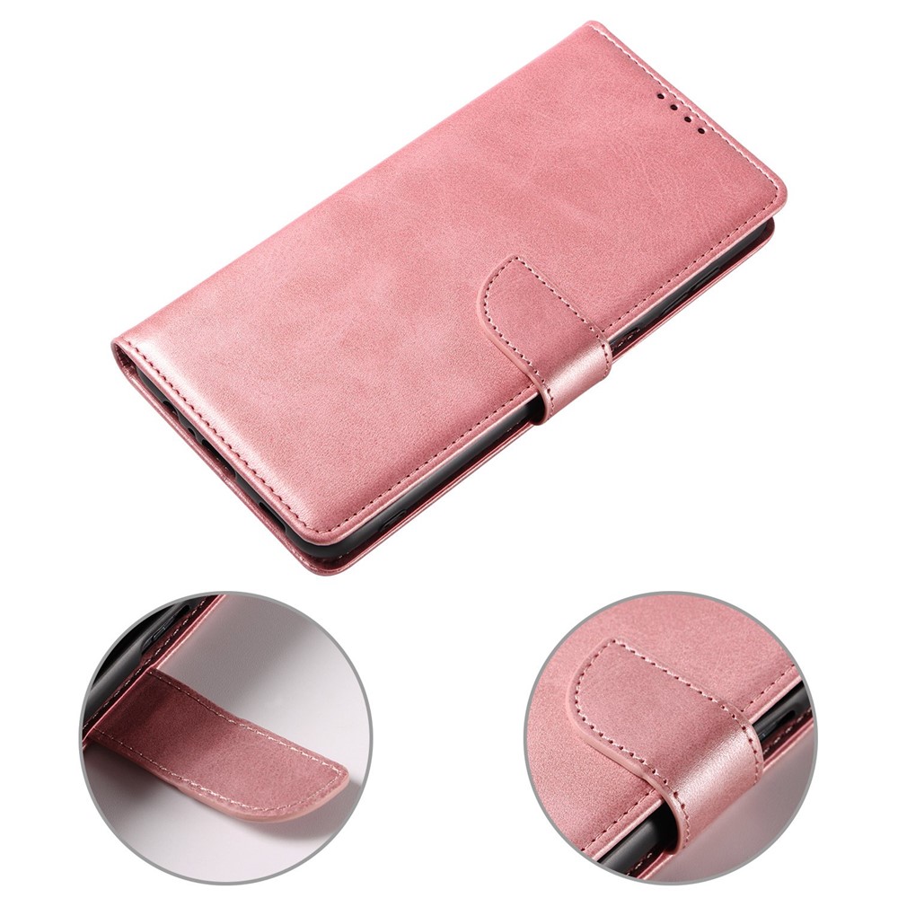 For Samsung Galaxy A53 5G PU Leather with TPU Inner Cover Magnetic Buckle Viewing Stand Flip Wallet Case - Rose Gold-6