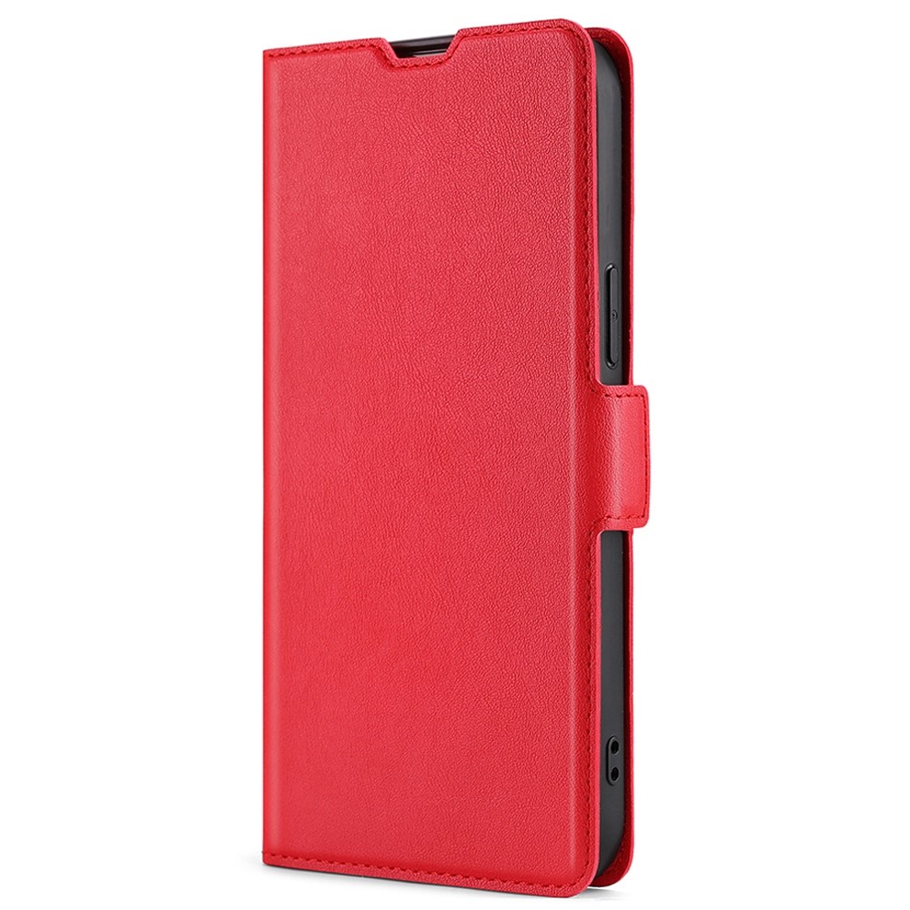 For Samsung Galaxy M53 5G Shockproof Side Magnetic Clasp Cell Phone Case PU Leather + TPU Card Holder Adjustable Stand Shell - Red-7