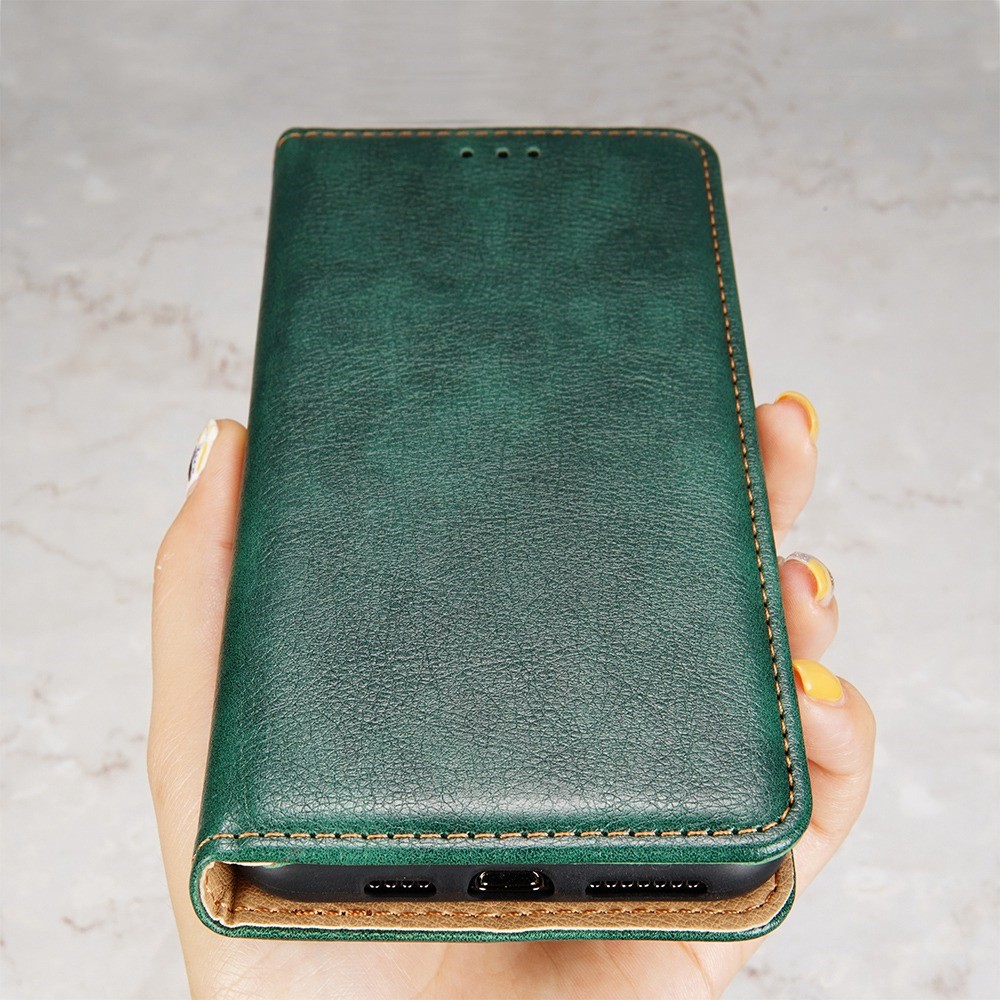 For Samsung Galaxy M53 5G Scratch-resistant PU Leather Wallet Case Anti-fall Magnetic Auto-absorbed Stand Phone Shell - Green-6
