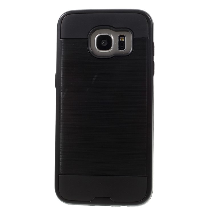 Brushed PC and TPU Hybrid Case for Samsung Galaxy S7 edge G935 - Black-2