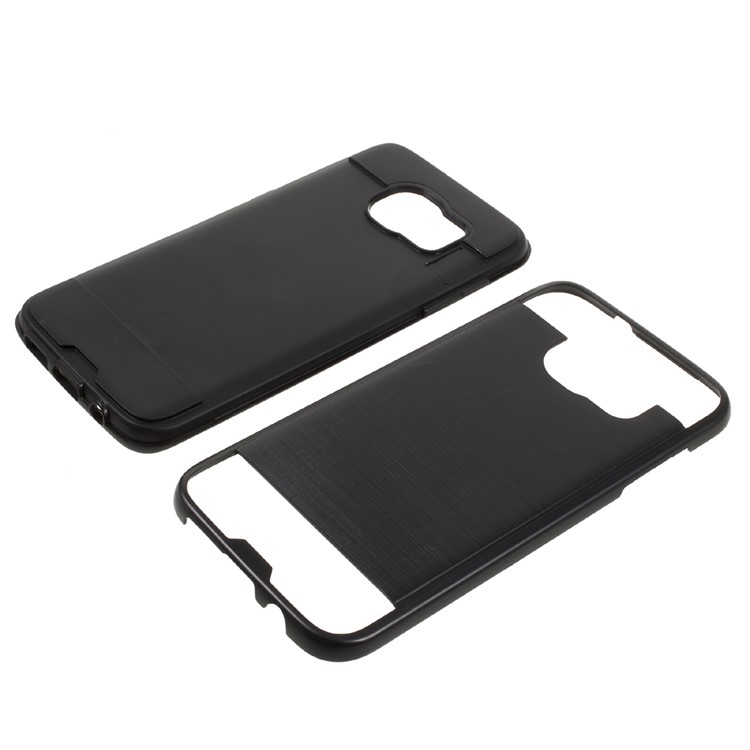 Brushed PC and TPU Hybrid Case for Samsung Galaxy S7 edge G935 - Black-6