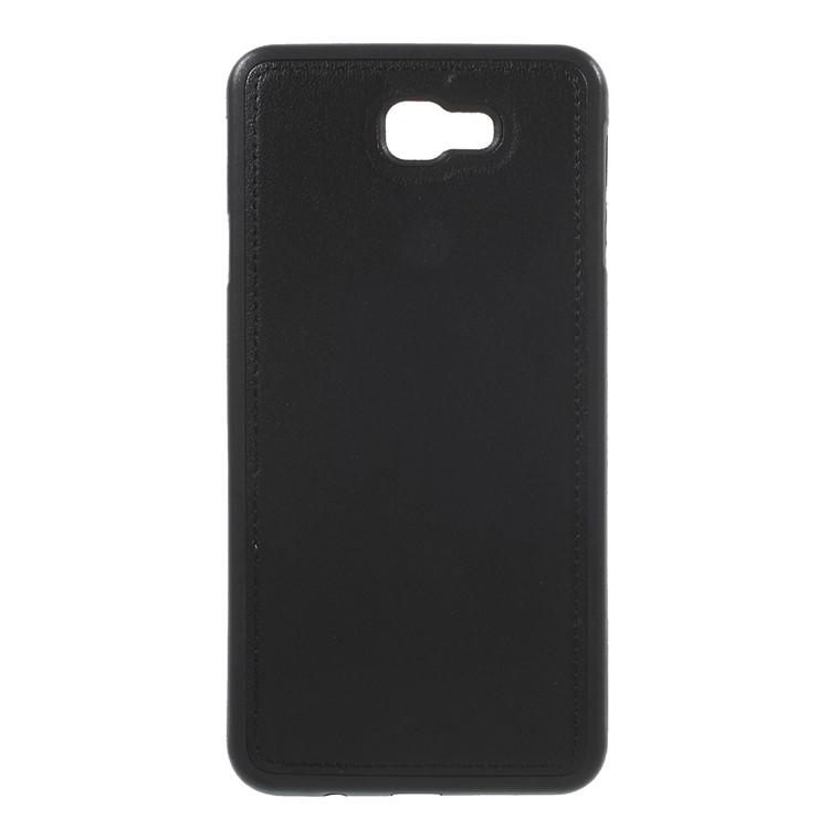 PU Leather Coated TPU Cover for Samsung Galaxy J7 Prime/On7 2016 - Black-1