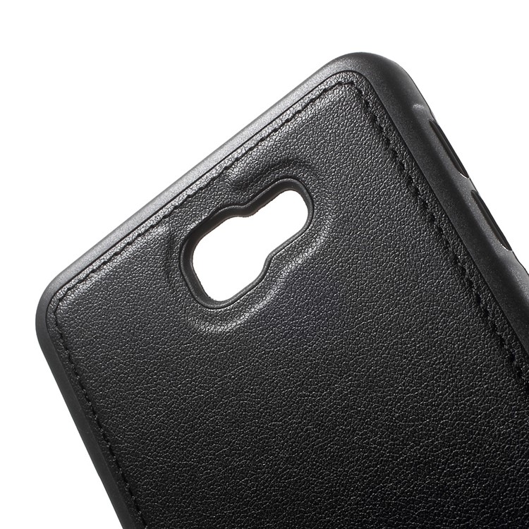 PU Leather Coated TPU Cover for Samsung Galaxy J7 Prime/On7 2016 - Black-5
