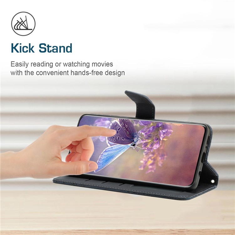For Samsung Galaxy Xcover Pro 2 Imprinted Butterfly Flowers Full Protection Leather Case Wallet Viewing Stand Phone Cover with Handy Strap - Black-3