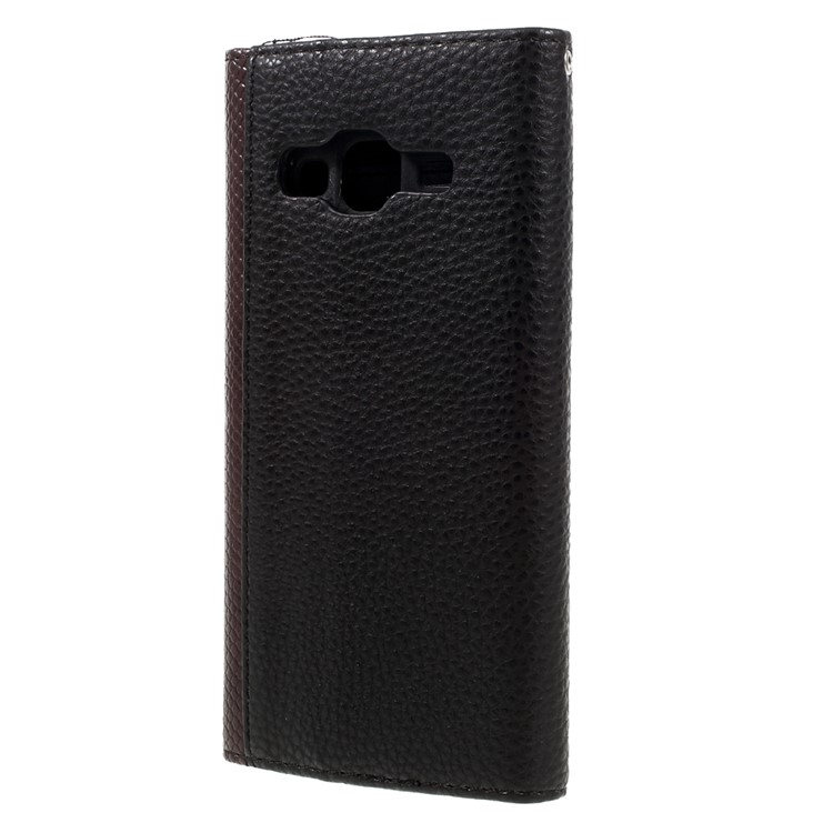 Envelope Style Wallet Leather Stand Case for Samsung Galaxy J3 (2016) / J3 with Lanyard - Brown / Black-2