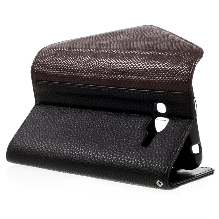 Envelope Style Wallet Leather Stand Case for Samsung Galaxy J3 (2016) / J3 with Lanyard - Brown / Black-5