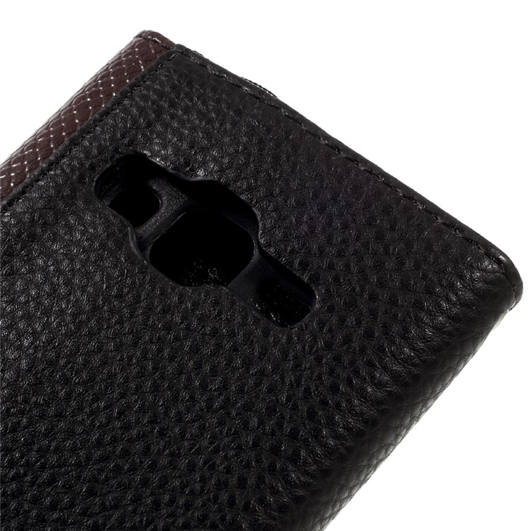 Envelope Style Wallet Leather Stand Case for Samsung Galaxy J3 (2016) / J3 with Lanyard - Brown / Black-9