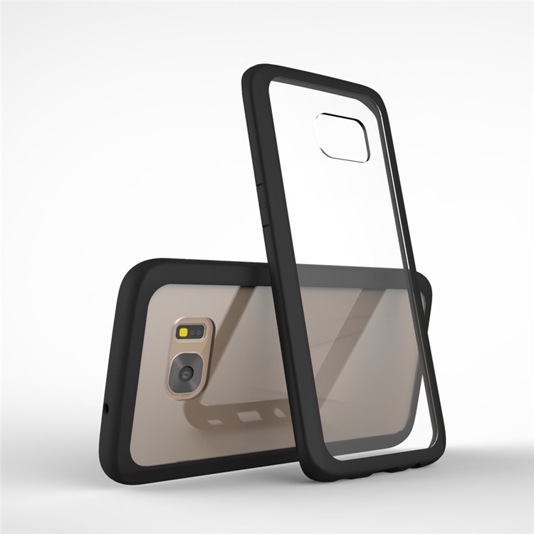 LOOPEE Clear Hybrid TPU + PC Protective Case for Samsung Galaxy S7 edge G935 - Black-2