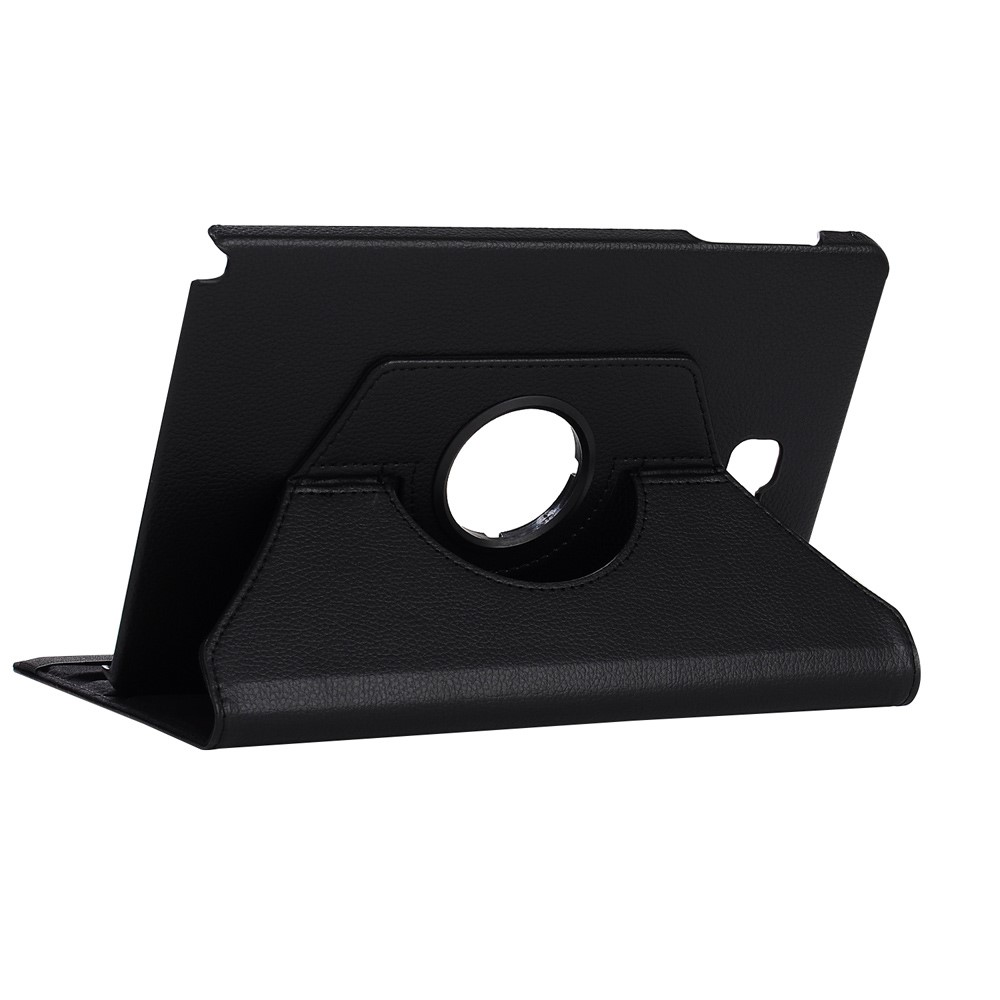Rotary Stand Litchi Leather Tablet Case for Samsung Tab A 10.1 (2016) T580 T585 - Black-1