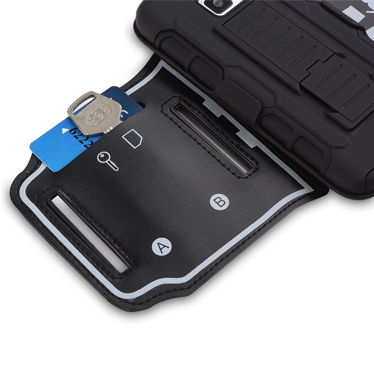 For Samsung Galaxy S7 G930 3-in-1 Impact-proof ArmBand PC + Silicone Case with Kickstand-4