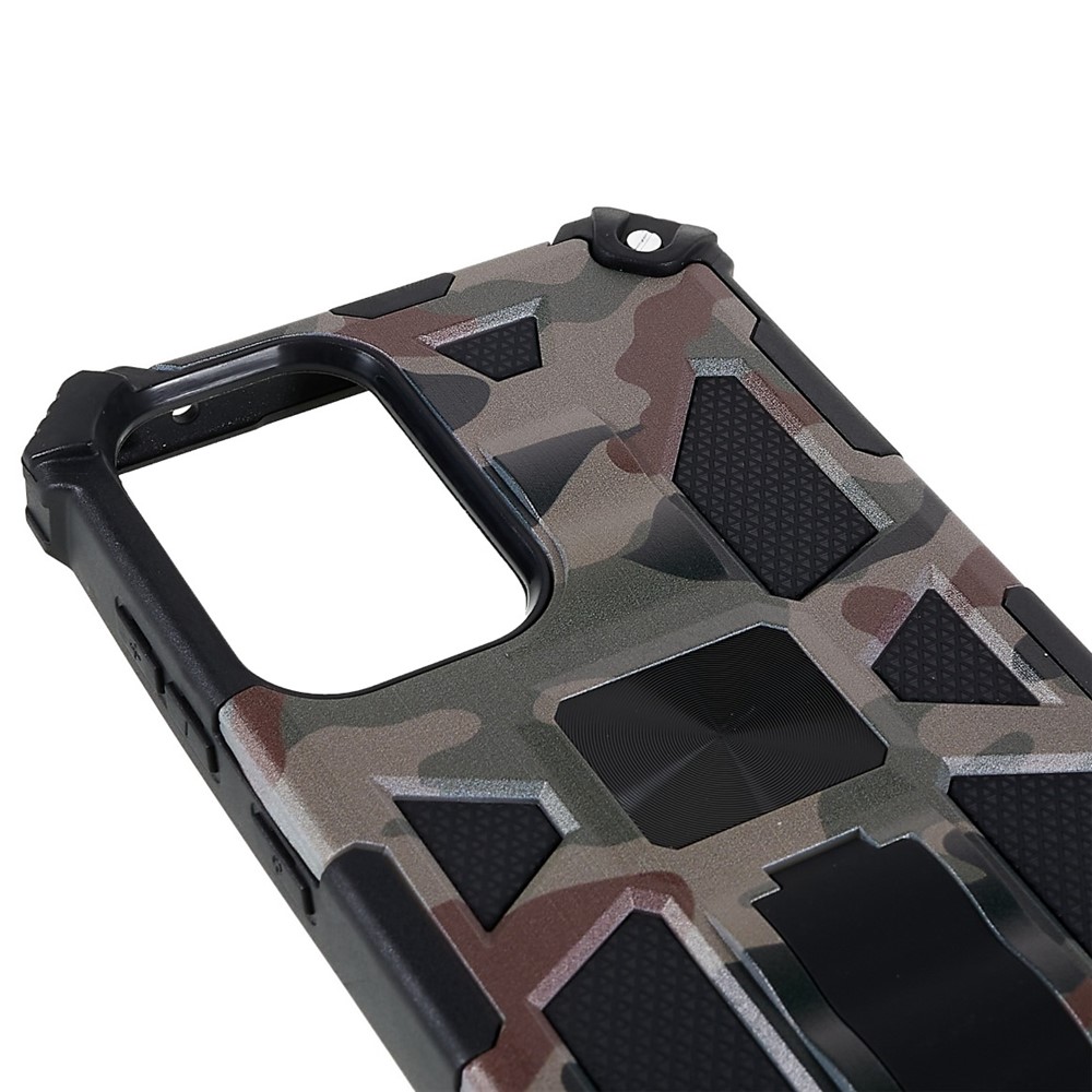 For Samsung Galaxy A73 5G Military Sturdy Kickstand Case Camouflage Pattern Heavy Duty PC + TPU Shock Absorption Cover - Army Green-6