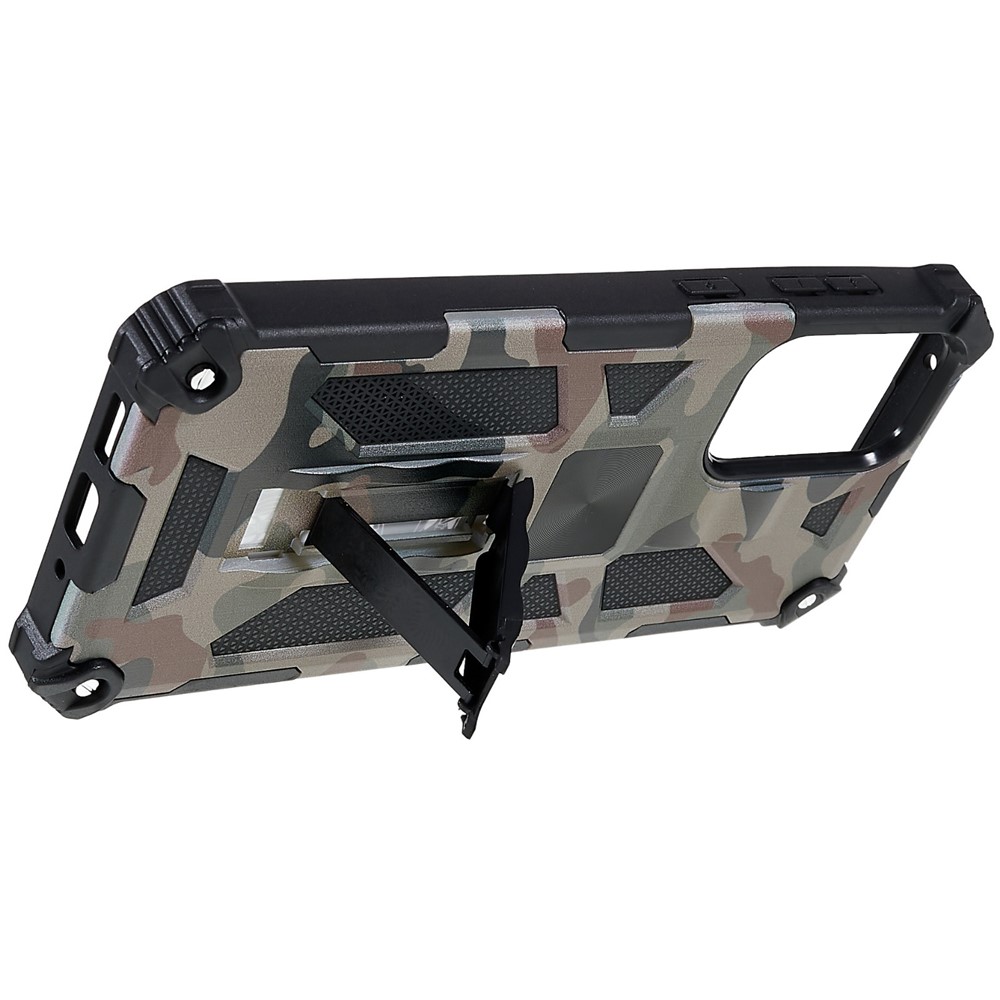 For Samsung Galaxy A73 5G Military Sturdy Kickstand Case Camouflage Pattern Heavy Duty PC + TPU Shock Absorption Cover - Army Green-7