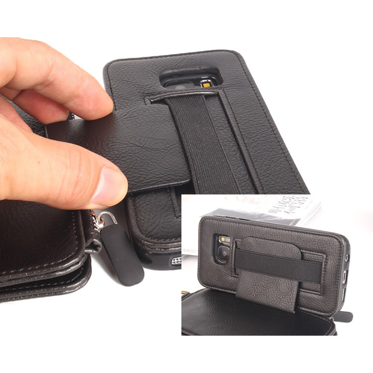 2 in 1 Multi-slot Zipper Wallet Litchi Leather Cover for Samsung Galaxy S7 G930 - Black-10